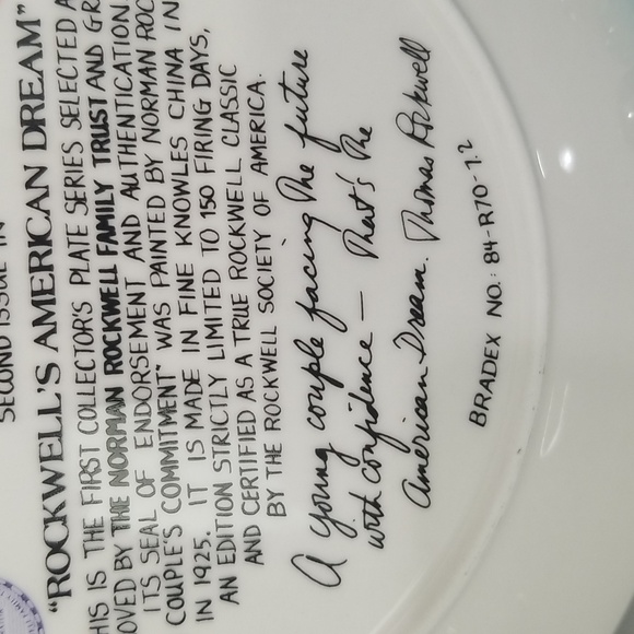 P2b- Knowles Norman Rockwell "A Couple's Commitments" 1985 LE Collector's Plate - Picture 6 of 9